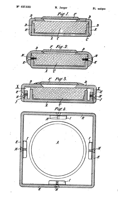 Brevet d'Edmond Jaeger - Boîtier hermétique pour montres