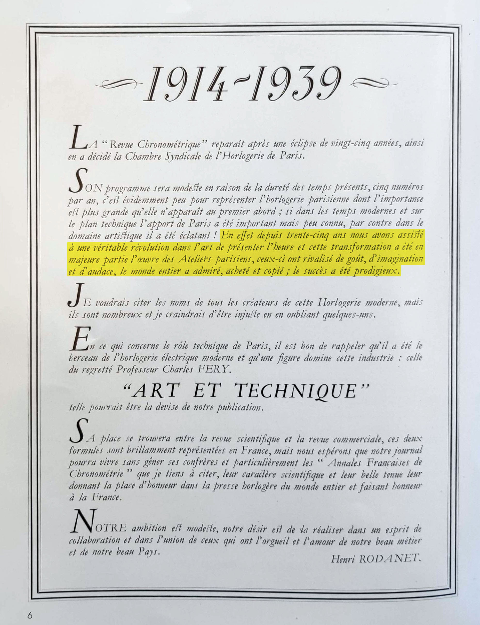 Revue chronométrique